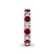 5 - Lucida 4.00 mm Ruby and Diamond Eternity Band 