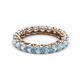 3 - Lucida 3.40 mm Round Aquamarine U Prong Eternity Band 