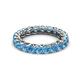 3 - Lucida 3.40 mm Round Blue Topaz U Prong Eternity Band 