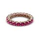 3 - Lucida 3.40 mm Round Rhodolite Garnet U Prong Eternity Band 