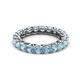 3 - Lucida 3.40 mm Round Aquamarine U Prong Eternity Band 