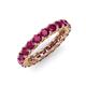 4 - Lucida 3.40 mm Round Rhodolite Garnet U Prong Eternity Band 