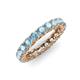 4 - Lucida 3.40 mm Round Aquamarine U Prong Eternity Band 
