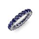 4 - Lucida 3.40 mm Round Blue Sapphire U Prong Eternity Band 