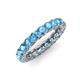 4 - Lucida 3.40 mm Round Blue Topaz U Prong Eternity Band 