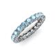 4 - Lucida 3.40 mm Round Aquamarine U Prong Eternity Band 