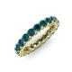 4 - Lucida 3.40 mm Round Blue Diamond U Prong Eternity Band 