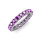 4 - Lucida 3.40 mm Round Amethyst U Prong Eternity Band 