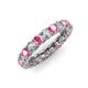 3 - Lucida 3.40 mm Pink Tourmaline and Diamond Eternity Band 
