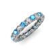 3 - Lucida 3.40 mm Blue Topaz and Diamond Eternity Band 