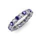3 - Lucida 3.40 mm Round Iolite and Diamond Eternity Band 