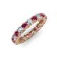 3 - Lucida 3.40 mm Rhodolite Garnet and Diamond Eternity Band 