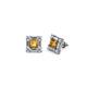 1 - Katheryn Citrine and Diamond Halo Stud Earrings 