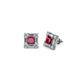 1 - Katheryn Ruby and Diamond Halo Stud Earrings 