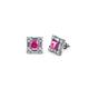 1 - Katheryn Pink Sapphire and Diamond Halo Stud Earrings 