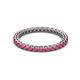 2 - Tiffany 2.00 mm Rhodolite Garnet Eternity Band 