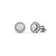 1 - Ayana Round White Sapphire and Diamond Halo Stud Earrings 