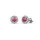 1 - Ayana Round Rhodolite Garnet and Diamond Halo Stud Earrings 