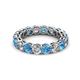 2 - Tiffany 3.80 mm Blue Topaz and Diamond Eternity Band 