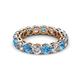 2 - Tiffany 3.80 mm Blue Topaz and Diamond Eternity Band 