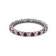 2 - Tiffany 2.00 mm Rhodolite Garnet and Diamond Eternity Band 