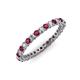4 - Tiffany 2.00 mm Rhodolite Garnet and Diamond Eternity Band 