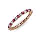 4 - Tiffany 2.00 mm Rhodolite Garnet and Diamond Eternity Band 