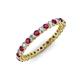 4 - Tiffany 2.00 mm Rhodolite Garnet and Diamond Eternity Band 