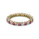 2 - Tiffany 2.40 mm Round Rhodolite Garnet and Diamond Eternity Band 