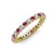 3 - Tiffany 2.40 mm Round Rhodolite Garnet and Diamond Eternity Band 