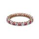 2 - Tiffany 2.40 mm Rhodolite Garnet and Diamond Eternity Band 