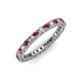 3 - Ellen 2.40 mm Rhodolite Garnet and Diamond Eternity Band 