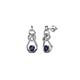 1 - Lamisa Blue Sapphire and Diamond Love Knot Dangling Earrings 