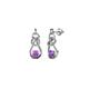 1 - Lamisa Amethyst and Diamond Love Knot Dangling Earrings 