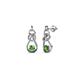 1 - Lamisa Green Garnet and Diamond Love Knot Dangling Earrings 