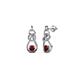 1 - Lamisa Red Garnet and Diamond Love Knot Dangling Earrings 
