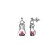 1 - Lamisa Rhodolite Garnet and Diamond Love Knot Dangling Earrings 