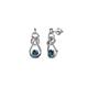 1 - Lamisa Blue and White Diamond Love Knot Dangling Earrings 