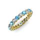 3 - Tiffany 3.00 mm Blue Topaz and Diamond Eternity Band 