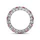 4 - Tiffany 3.00 mm Rhodolite Garnet and Diamond Eternity Band 