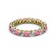 2 - Tiffany 3.00 mm Rhodolite Garnet and Diamond Eternity Band 