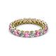 2 - Tiffany 3.00 mm Round Pink Sapphire and Diamond Eternity Band 