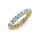 3 - Tiffany 3.00 mm Round Aquamarine and Diamond Eternity Band 