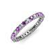 3 - Ellen 2.40 mm Amethyst and Diamond Eternity Band 