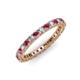 3 - Ellen 2.40 mm Rhodolite Garnet and Diamond Eternity Band 