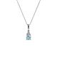 1 - Ofra Round Aquamarine and Diamond Pendant 