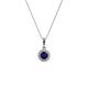 1 - Shanon Blue Sapphire and Diamond Halo Pendant 