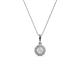 1 - Shanon White Sapphire and Diamond Halo Pendant 
