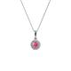 1 - Shanon Pink Tourmaline and Diamond Halo Pendant 