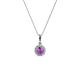 1 - Shanon Amethyst and Diamond Halo Pendant 